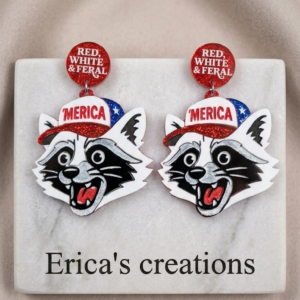 Patriotic Raccoon dangles